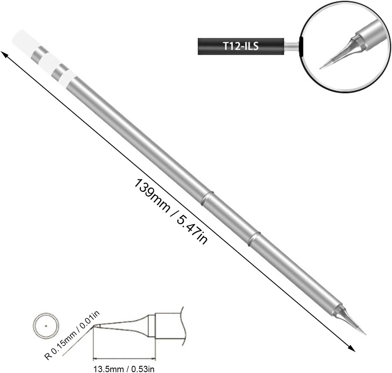 T12 Soldering Iron Tip Solder Bit Welding Head Quick Heating Welder Accessory Part for Soldering(T12-ILS)