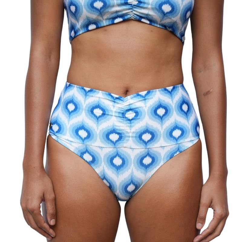 tfw High Waist Bikini Bottom with Gathered Panel for Women, Pull-on Swimwear, Full Coverage, Beachwear, Swim Bottom-picture-29
