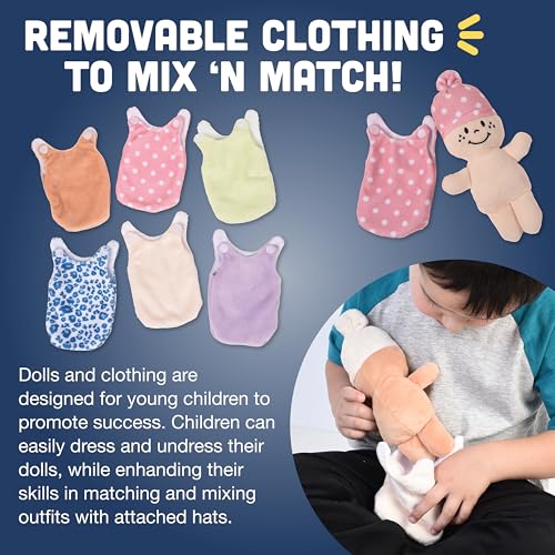 Creative Minds Basket of Babies Soft Baby Dolls, Sensory Toys, Multicultural, Diversity, Inclusion and Social Emotional Learning, Baby Toys for All Ages, Set of 6 Plush Dolls, Multicolor