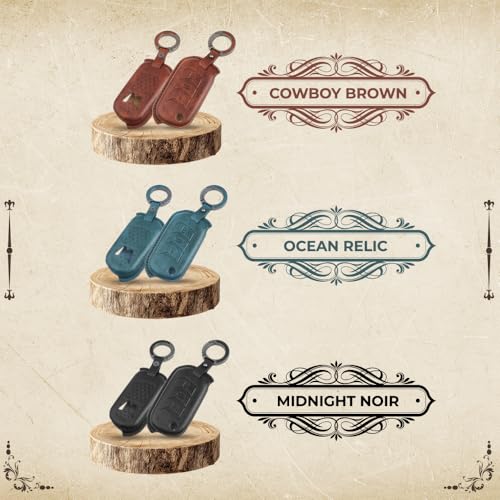 Image of Keyzone Vintage Leather Key Cover for Thar, Scorpio, Bolero, XUV700, XUV400, XUV300, TUV300, Marazzo 3 Button flip Key. (VL - Brown)