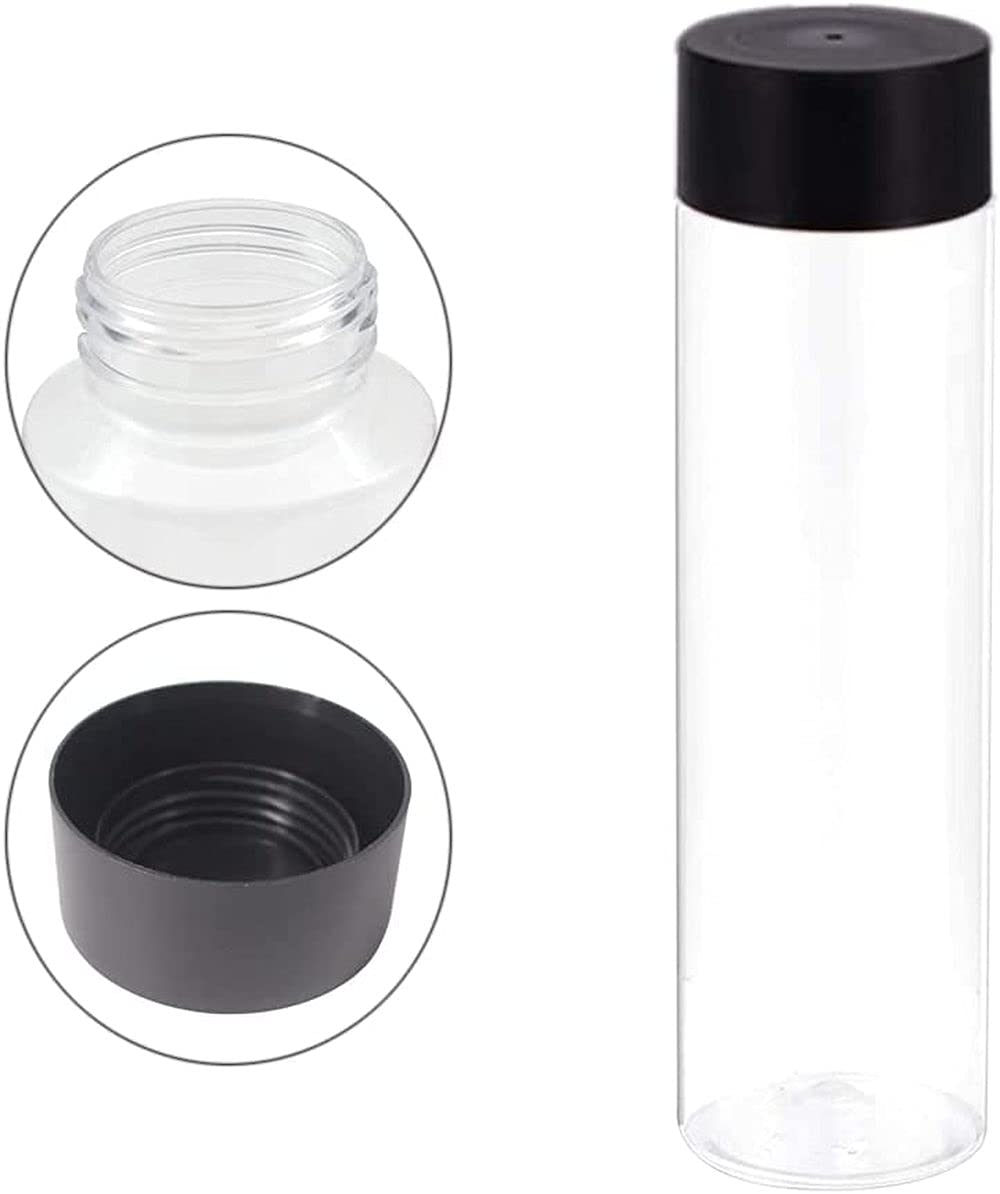 Bottiglie riutilizzabili per frullati, confezione da 12 bottiglie in plastica PET trasparente con coperchio nero, perfette per succhi di frutta e latte fatti in casa, 500 ml