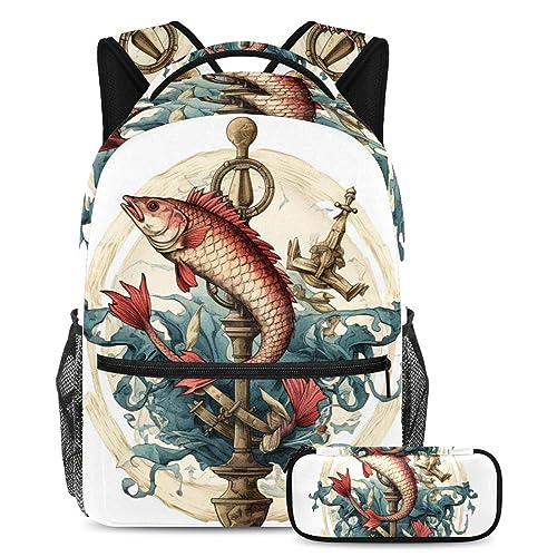 Sac à dos poisson rouge confortable pour soulager le dos des élèves au quotidien