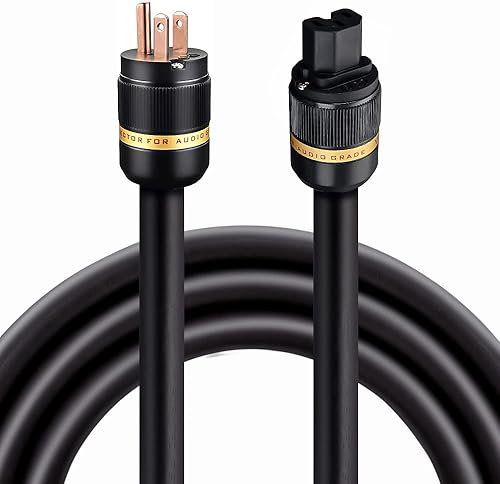 Cable de alimentación de alta gama de Viborg, 3.3 pies1 M, 5N OFC, blindaje de cobre, 2 capas de aluminio, 6 mm núcleo, 16 mm, cable de alimentación