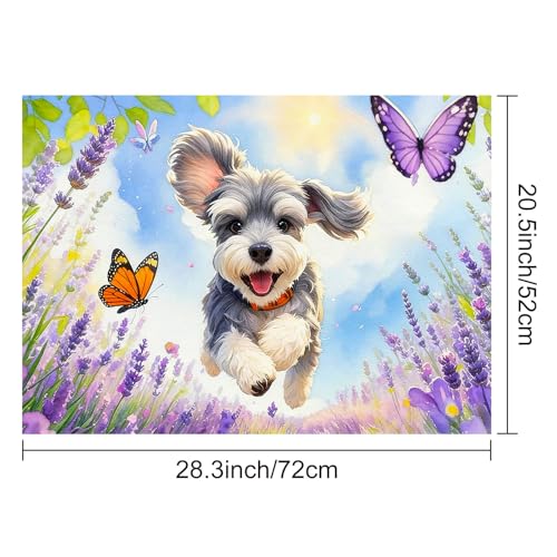 Image of HOMETITUTE Spring Stove Top Cover 28x20 Puppy Butterfly Heat Resistant