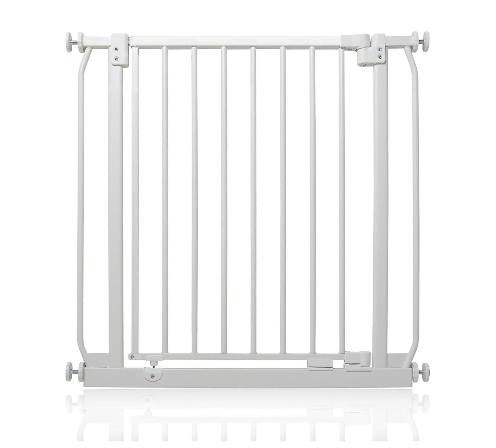 Safetots Elite Pressure Treppenschutzgitter Weiß – Ohne Bohren – Auto-Close & Stay-Open ab 90° – Extra breit bis 71cm-80cm – Beidseitig öffnend – Hochwertiges Sicherheitsgitter für Kinder & Haustiere