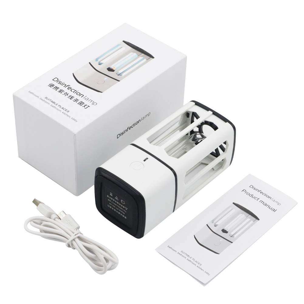 DC5V UV Esterilizador Lámpara, 3.8W USB cargable UVC bombilla de luz ultravioleta portátil de purificación de aire sistema de escritorio Luz Led