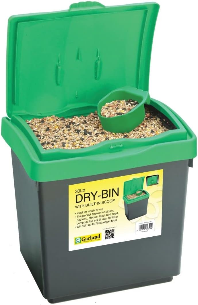 Chabrias Ltd 30Ltr Dry Storage Bin Plastic Box Container with Scoop