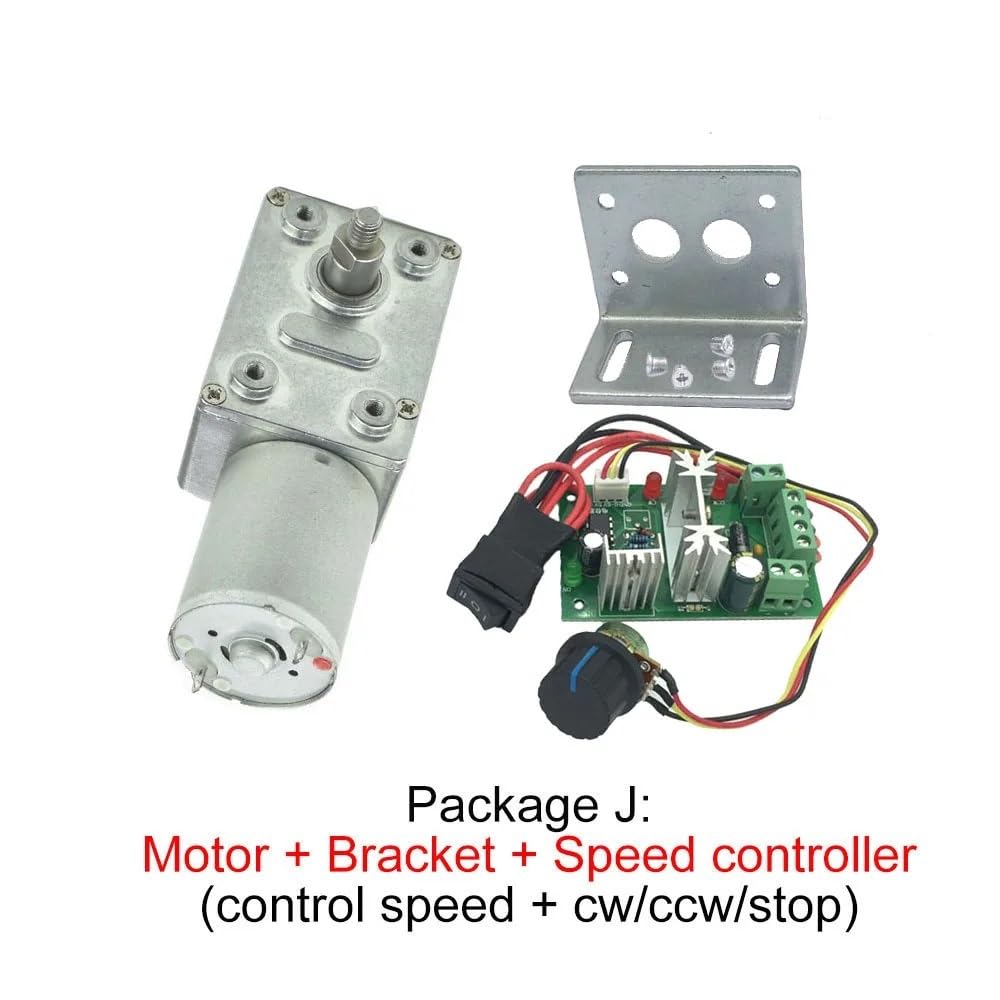 Motorreductor helicoidal JGY370 de 12 V y 24 V con eje de salida de tornillo M5 de 8 mm, utilizado for brocas planas dobles específicas.(Package R,40rpm,12V)