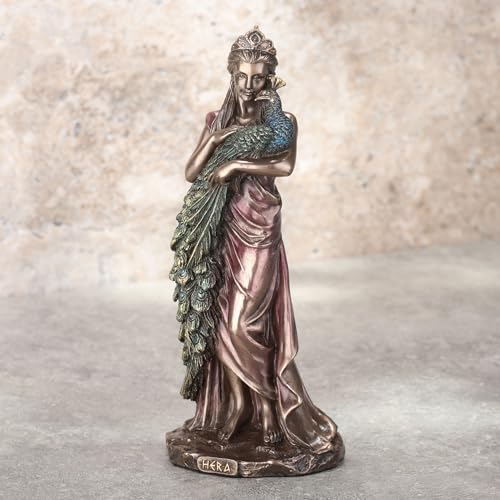 Estatua Hera Diosa Griega de Resina y Bronce 6.13 In miniatura 6