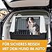 Ferplast Hundebox Auto Atlas CAR 100, Ablagefach, Doppelte Schiebeöffnung mit Sicherheitshaken, Abtropfmatte, L 100 x W 60 x H 66 cm - Max 40 Kg.