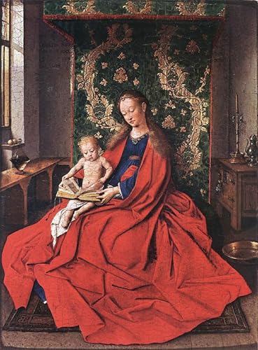 Pintura poster Dama col Bambino de Jan Van Eyck en lienzo decorativo 60x90cm