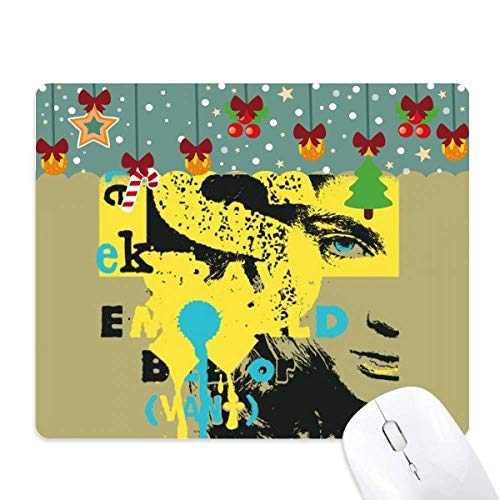 Tapis de souris graffiti en caoutchouc jaune bleu noir pour femme