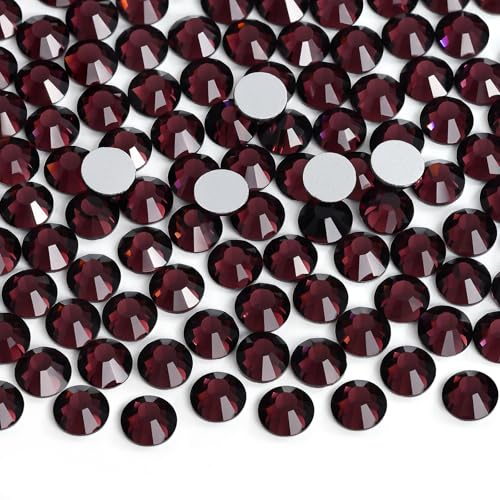 Image of Jollin Crystal Flatback Rhinestones Gems for Crafts 1.4mm SS3, Amethyst | Glue Fix, 2880pcs Glass Rhinestones for Crafting, Clothes, Tumblers, Nail Art, Shoes, Bags, Caps & Accessories Decoration