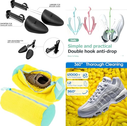 Shoe Washing Machine Bag (8-PCS Complete Set Easy Washing & Drying), unbloo Reusable Shoe Cleaning Bag – Sneaker, Running & Tennis Shoes, Unstain Cleaner Kit, 360° Deep Clean Laundry Bag for Washer4