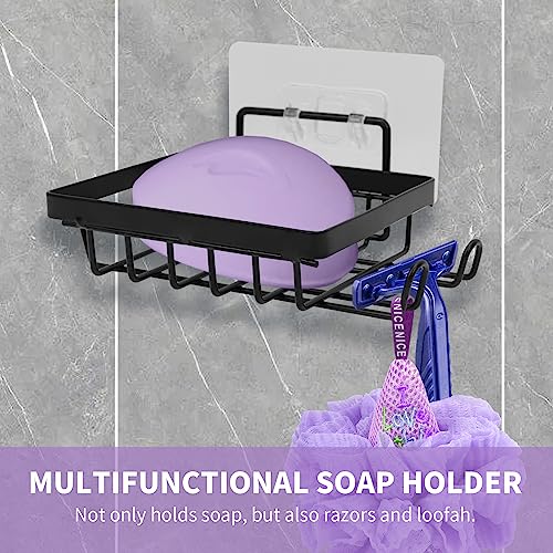 Carrie Joe Soap Holder Self Draining Soap Dish Razor Holder for Shower Wall Not Punched Easy Clean Bar Soap Holder Fit for Bathroom, Kitchen Sink - Thumbnail 6