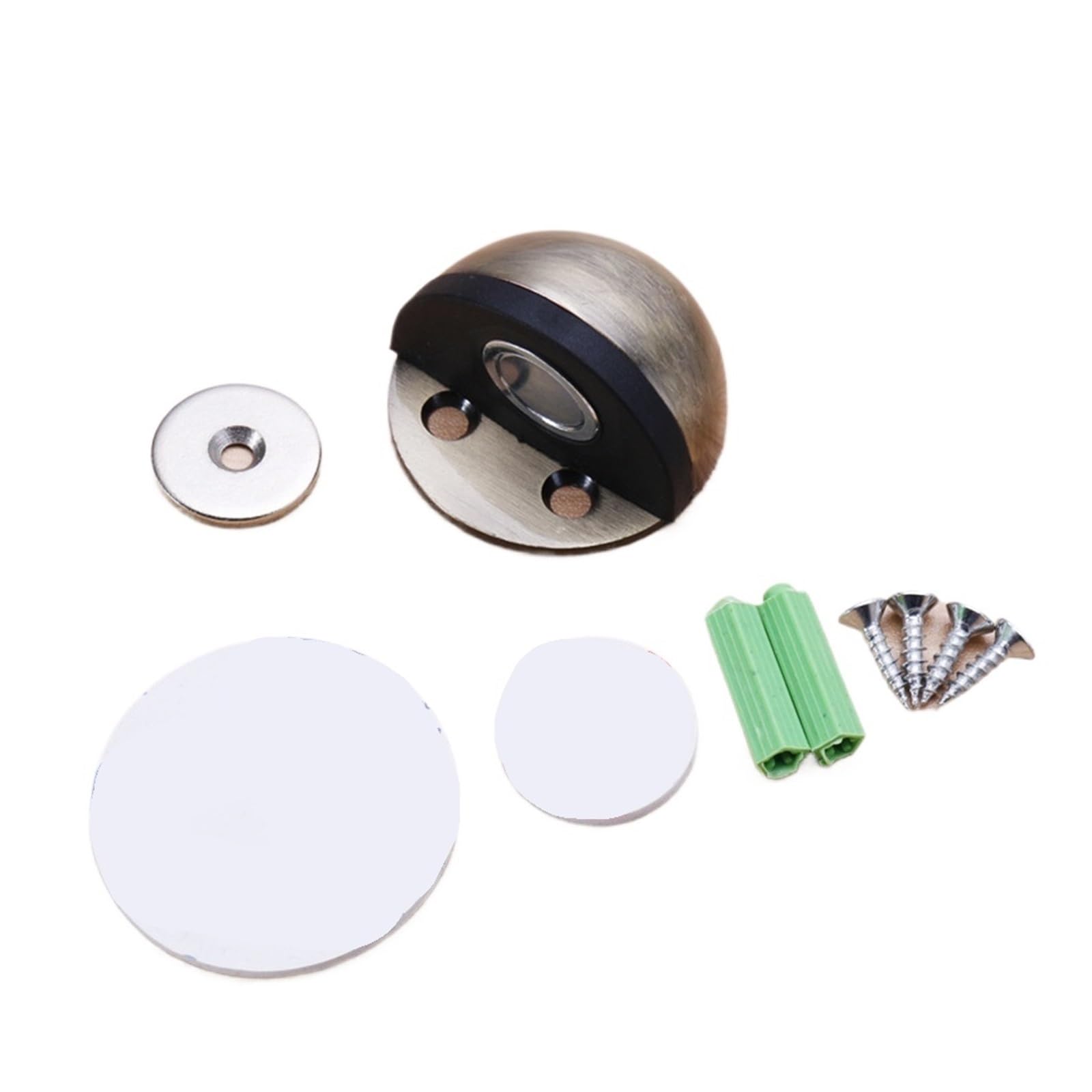 Kiddibubzi Color 02 Stainless Steel Rubber Magnetic Door Stopper Non Punching Sticker Hidden Door Holders Floor Mounted Door Stops(Color 02)