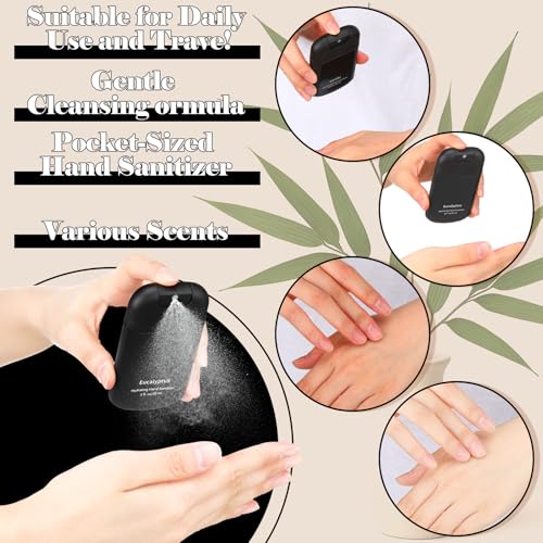 Image of 12 Pack Mist Hand Sanitizer Spray Keychain Cute Mini Hand Sanitizer Travel Size Bulk 1oz Scent Moisturizing Back to School Teacher Gift Classroom Variety Pack for Gym Purse Backpack(Black,Modern)