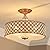 Saint Mossi Semi Flush Mount Ceiling Chandelier, 3-Light Modern K9 Crystal Ceiling Light Fixture for Dining Room,Livingroom,Bedroom, H11 x D15.4, Rose Gold Finish