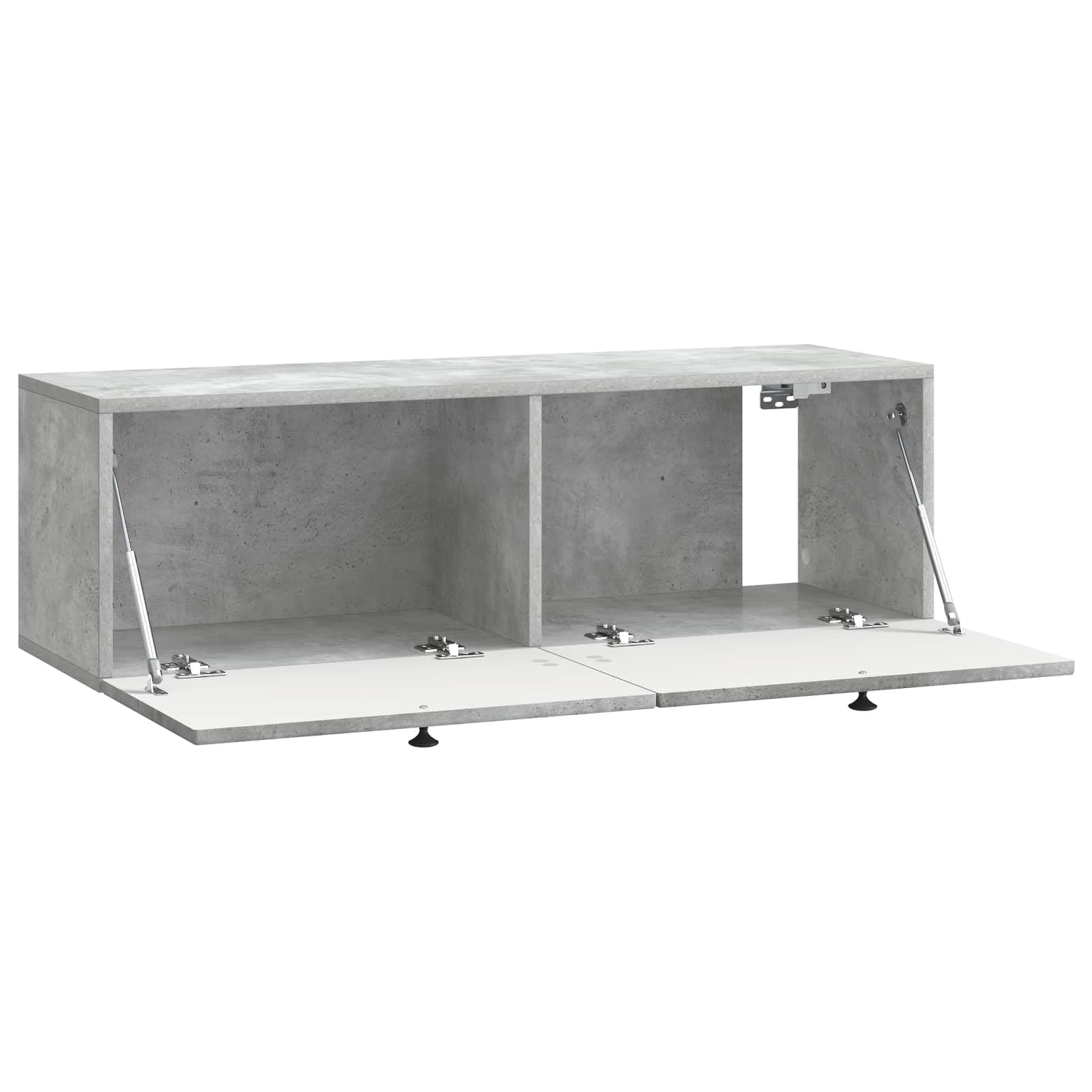 Wandmontierter TV-Schrank Betongrau 98 x 31 x 30 cm Lowboard Schwebend aus Holzwerkstoff Modernes TV-Board Hängeboard mit 2 Türen für Wohnzimmer Media Center Fernsehtisch