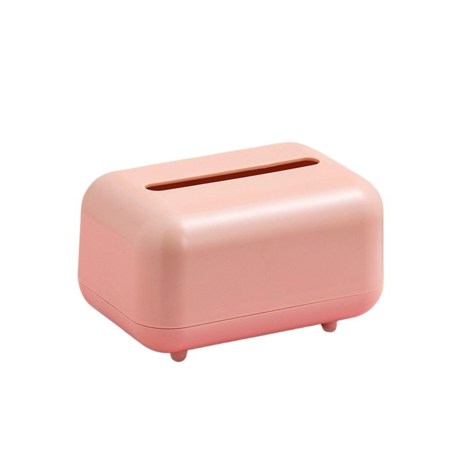 Household simple tissue box Plastic Living room dining room desktop dustproof wet paper towel storage box With cover and spring(Pink)