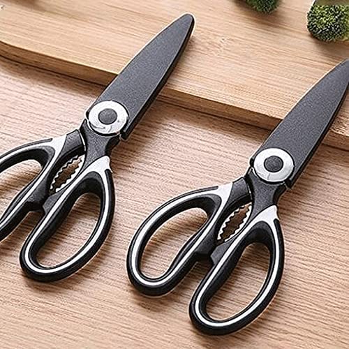 Robuste Küchenschere, Haushalts-Bastelschere, Klingen aus rostfreiem Stahl, ergonomisches Design, perfekt für Papier, Karton und Stoff (20,5 cm), schwarz