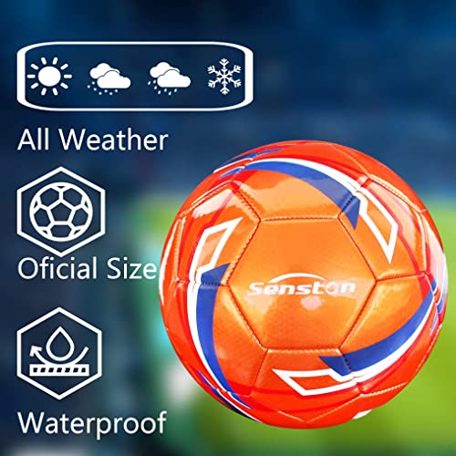 Image of Senston Pu Football Match Ball Size 5 Official Training Football Adults And Younth Soccer Ball Futsal,Orange
