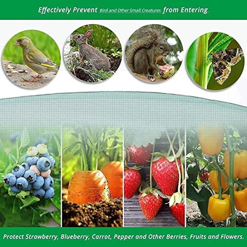 King Bird 68"X36"X34.6" Raised Garden Bed With Garden Anti Bird Protection Netting Structure Galvanized Steel Metal Planter Kit Box With 8Pcs T-Type Tags & 2 Pairs Of Gloves Dark Grey #TOP2