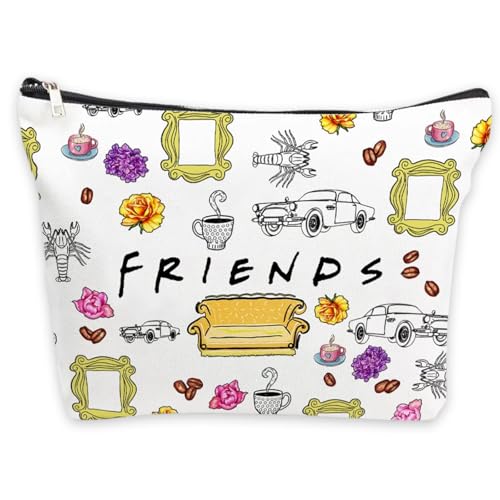 Friendship Gifts Friends Makeup Bags Beautiful Cosmetic Bag Waterproof Linen Travel Toiletry Bag with Zipper Portable Pouch Bag Gifts for Best Friend Lady Birthday