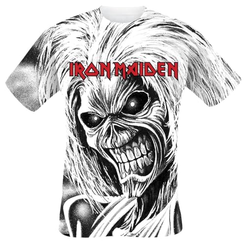 Iron Maiden Killers Intégral Homme T-Shirt Manches Courtes Blanc L 100% Coton Regular/Coupe Standard