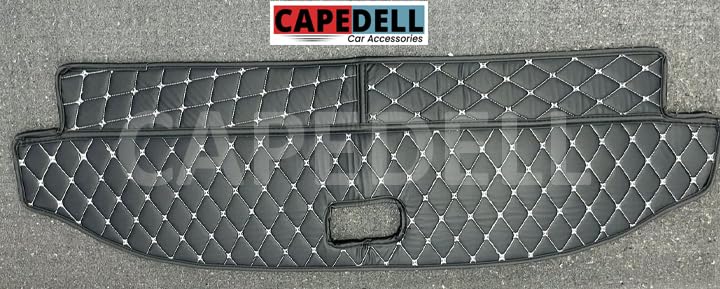 Image of CAPEDELL Premium 7D Boot /Trunk Mats Compatible for Mahindra XEV 9S||Luxury Leather Double Layered mats||Set of 3Pcs||100% Waterproof and Washable (Beige with Golden)