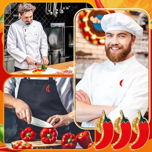 Hoteam 24 Pcs Chili Enamel Pins Bulk Set Red Chili Pepper Pins Brooches Party Supplies Pepper Festival Accessories for Clothes Hats Jackets Backpacks DIY Suitable for Men Women Adults Gifts4