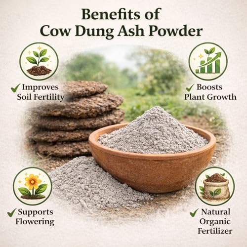 Image of RAMSAGAR Cow Dung Ash Powder for Plants | Natural Gobar Ash for Gardening & Home Garden | 900g