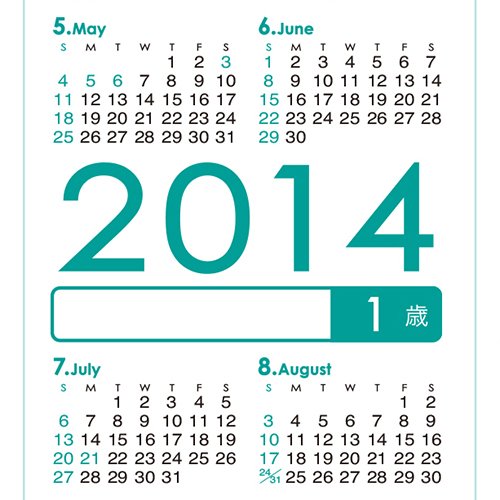 Amazon | 生まれ年から始まる100年カレンダーシリーズ 2013年生まれ用