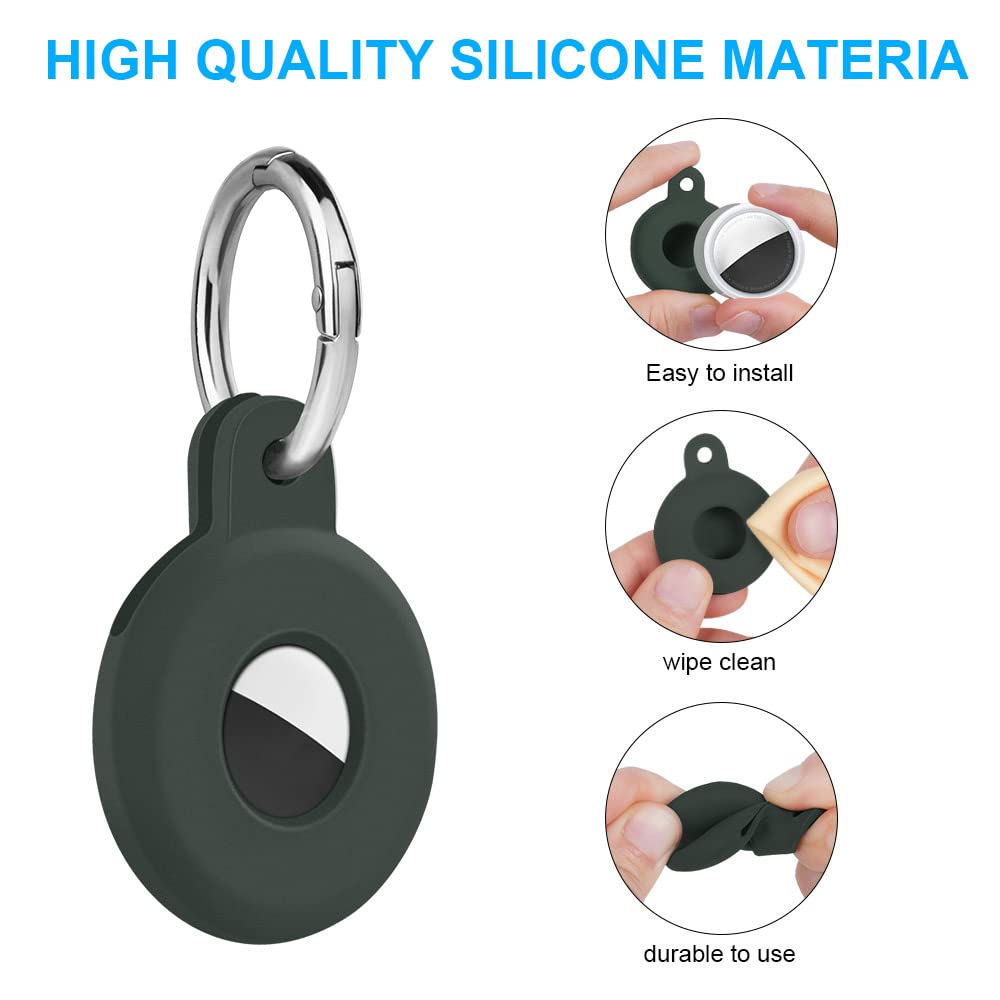 Ainiv Llavero para AirTag, 1 Pieza Llaveros para AirTag Funda Protectora de Silicona, Localizador Keychain Portátil Antipérdida, Protectora Funda Mascotas y Mochilas — view 48