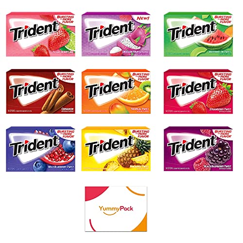 Trident Chewing Gum Variety Pack ( Sugar Free Fruit Varieties Bulk) Cool Gifts For Valentines Day 9 Packs image 3