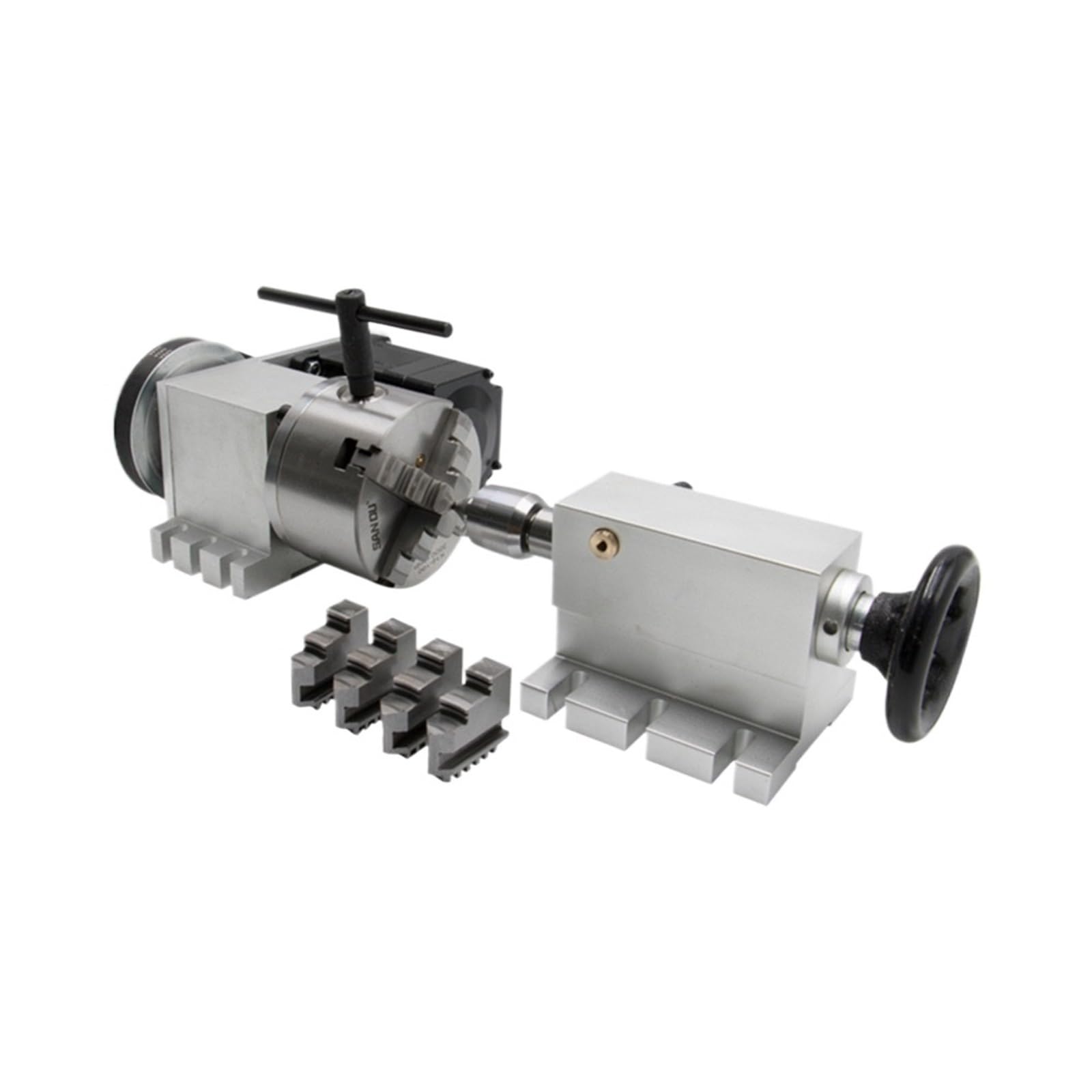 ONGCPQPEO 34 closed loop stepper motor (4:1) K12-100mm 4 Jaw Chuck 4th axis A aixs rotary axis + tailstock for router(Figure 1)