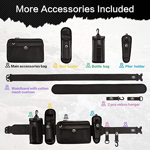 Yvleen Fishing Bag Tackle Box, Adjustable Fishing Wader Belt, Large Capacity Fishing Tackle Bags Waist Bag Fanny Pack, Tactical Fishing Gear With Fishing Waist Pack #TOP2