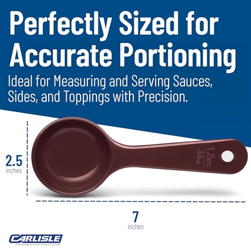 Image of Carlisle FoodService Products Measure Miser Solid Measuring Spoon with Short Handle, 1.5 Ounces, Brown - (Pack of 12)