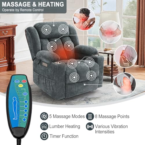 Sillón reclinable pliable azul con masaje miniatura 4