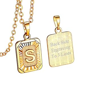 FOCALOOK Letter Halskettingen 18K goud/geplatineerd alfabet eerste charme hanger Halskettingen voor vrouwen mannen gepersonaliseerde geschenken 18 ”