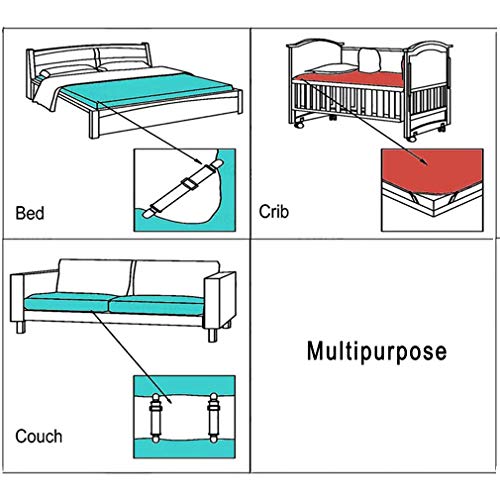 Pubiao 4 Stück - Bettlaken Verschlüsse Hosenträger Elastische Bettlakenspanner für Matratzenbezüge Sofa Tischdeckenstiefel Beinriemen Clips - Image 6