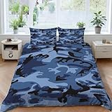 Funda Edredón 220x240 cm Camuflaje Funda nordica Cama 150 cm Estilo Onírico Ropa de Cama de Microfibra Suave y 2 Fundas de Almohada 50x75 cm para niños Adolescentes y Adulto a.1264