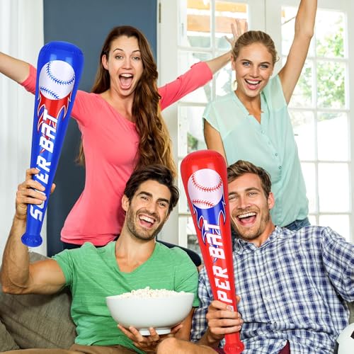 Fovths Inflatable Baseball Bats Bulk 12 Pack 22 Inch Blow Up Baseball Party Favors Red & Blue Sports Theme Inflatable Sports Bats for Birthday Party Decorations Game Prizes Event Supplies by Fovths - Used condition - Image 7