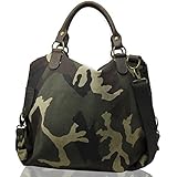 Grün Braun camouflage damen tasche groß mit leder schultertasche mode design