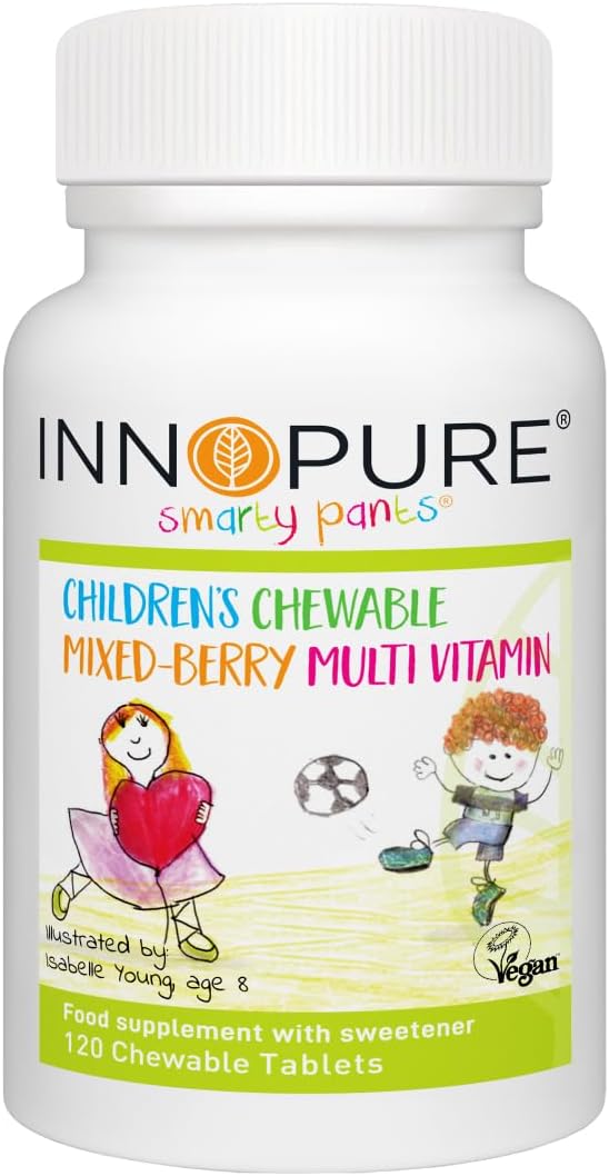 SmartyPants® 120 Vegan Chewable Kids Multivitamin Tablets – All B Vitamins, Vitamins D, C and E- Childrens Multivitamins with Iron to Contribute to The Normal Growth of Children – UK Made