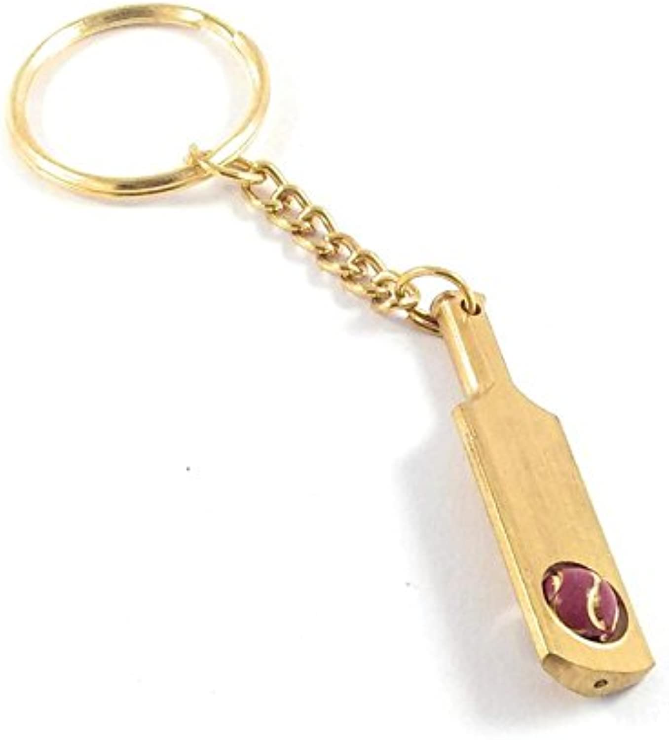 AK Store Small Cricket Bat with Rotating Ball Inside Brass Metal Keychain/Keyring for Boys, Girls, 10cm (Golden) (1)-image-25