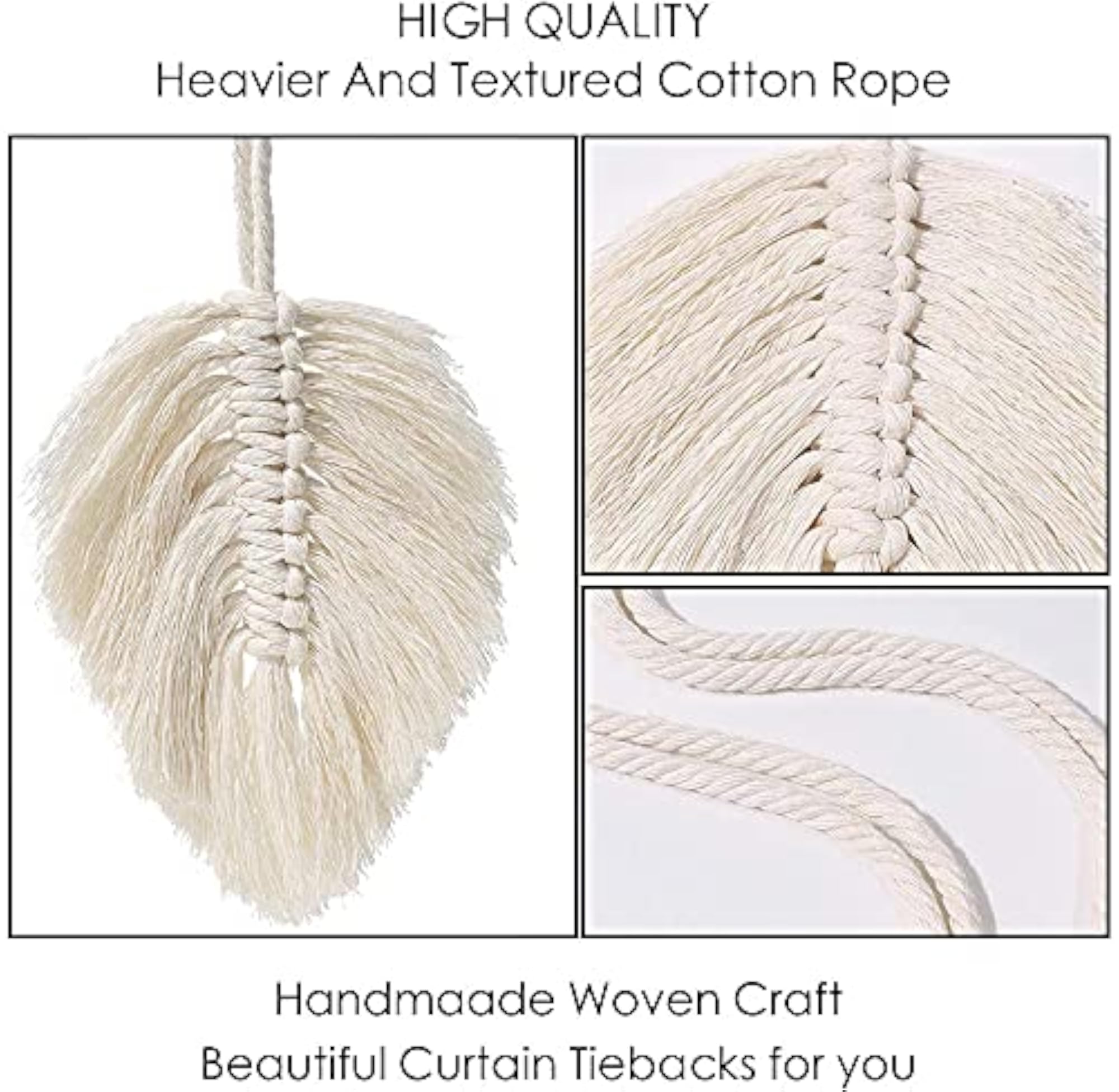 Curtain Holdback Tassels for Light Curtains, 2 Pieces