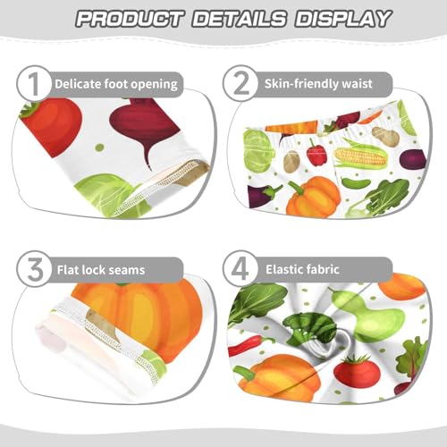 Fresh Vegetables Pattern Girls Leggings,Workout Leggings for Girls Toddler Athletic Leggings Size for 3-10T3