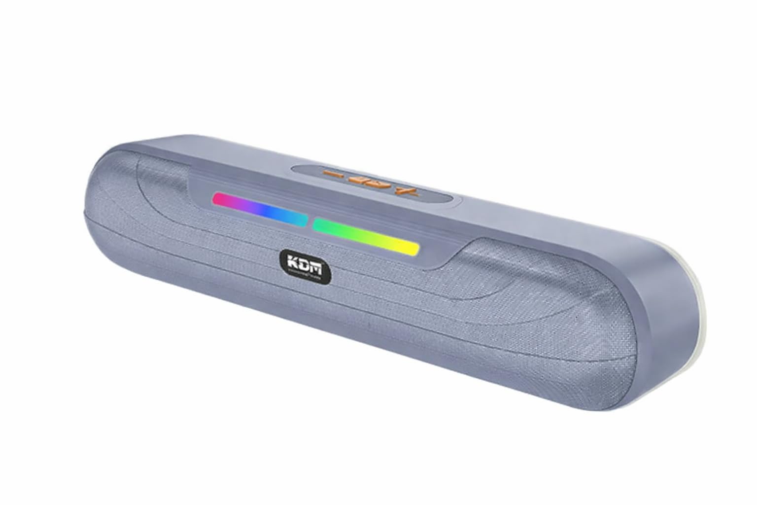 KDM-77 Bulletbar Bluetooth Speaker, Wireless V5.4, 5W*2 Power Output, RGB Lights, FM Radio, 7 Hours Playtime, Type-C Charging, Blue-image-0