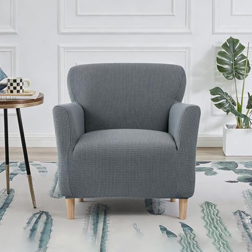 Stretch-Sesselbezug mit Armlehnen, Elastische Jacquard Sofaüberzug Clubsessel Sessel Bezug, Elastischer Strick Spannbezug für Sessel & Polsterstühle, Elastischer Sesselbezug Universal für Wohnzimmer
